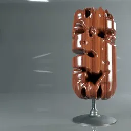 "Decorative wooden sculpture totem for Blender 3D featuring intricate mandelbulber fractals and ornate design inspired by historical artists Charles Alphonse du Fresnoy and Leon Wyczółkowski. Created by Jenő Gyárfás and polished to perfection, this sculpture is a stunning addition to any 3D model collection."
