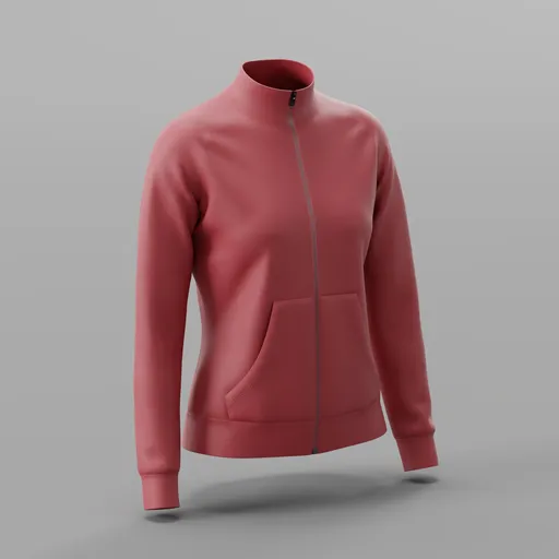Coral Zip-Up Jacket