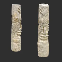 Tiki God Pineapple Top Statue Marble