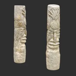 Tiki God Pineapple Top Statue Marble
