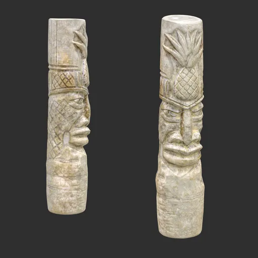 Tiki God Pineapple Top Statue Marble