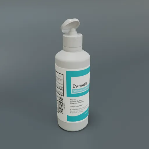 Detailed 3D rendering of a contact lens cleaner bottle for Blender modeling enthusiasts.