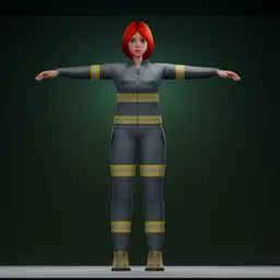 Female Firefighter Rescue Worker