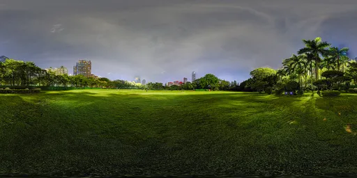 Green grass at night
