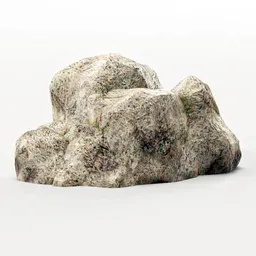 Detailed realistic 3D rocks with PBR texture for Blender, perfect for virtual environment design.