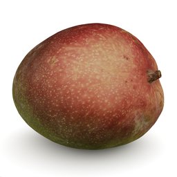 mango whole red fruit realistic scan