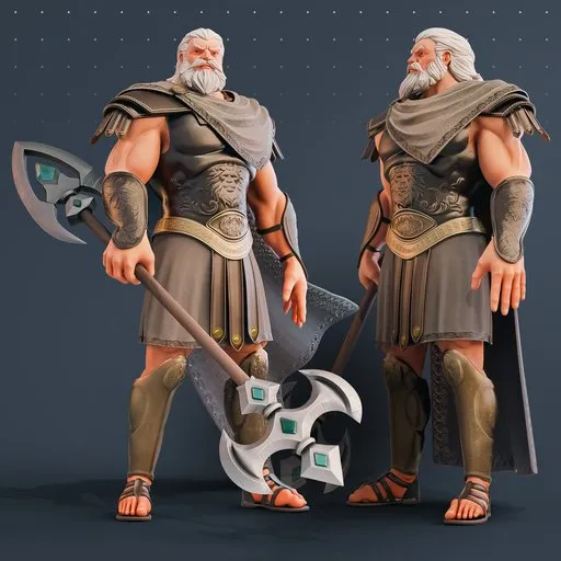 Stylized Armored Spartan Warrior