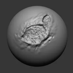 3D sculpting tool effect for undead model detailing in Blender, ideal for creating zombie-like textures and surfaces.