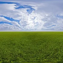 Green grass cloudy blue sky pure sky