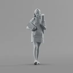 Lowpoly Female Walking