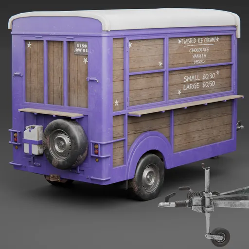 Towable Icecream Kabin Purple