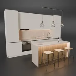 Light Beige Kitchen with Island