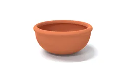 Realistic Blender 3D model of a terracotta clay flower pot, optimized for CG visualizations with quad mesh.