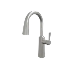 Highly detailed 3D model of a modern curved faucet, compatible with Blender for rendering and animation.