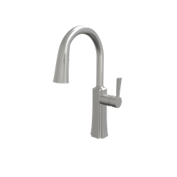 Highly detailed 3D model of a modern curved faucet, compatible with Blender for rendering and animation.