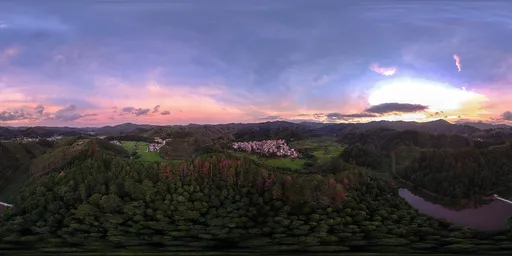 Fiery clouds and sunrise HDR