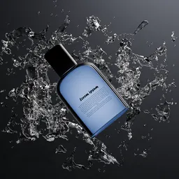 Water Splash Perfume Mockup