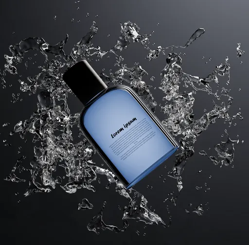 Water Splash Perfume Mockup
