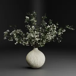 White Blossom Branch Vase