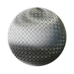 High-detail procedural anti-slip metal plate texture for PBR workflow in Blender 3D, with a star pattern design.