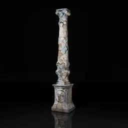 A massive column with molding