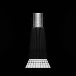 Dark prison window light room