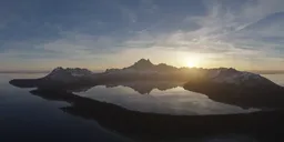 Mountain Peak Lake Sunset
