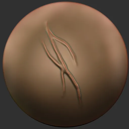 Detailed vein pattern by ER_Vein Brush 43 for 3D modeling of organic textures in Blender.