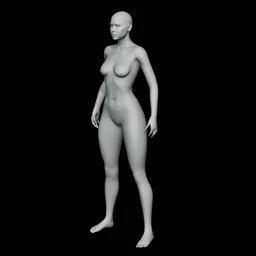 Realistic low-poly 3D female figure model, ideal for Blender sculpt projects and character design.