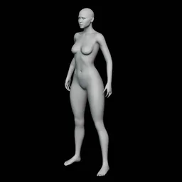 "Low poly female full body 3D model for Blender 3D sculpting. Untextured, bipedal, and available in variations. Ideal for creating feminine scenarios and characters."