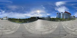 The plaza under the daytime sunlight