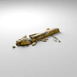 Destroyed Traffic Boulder 3D Scan