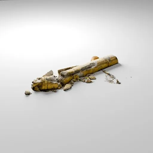 Photorealistic 3D model of a damaged concrete barrier, ideal for urban Blender scenes, showcasing detailed textures.