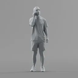 Lowpoly Guy talking by smatrphone
