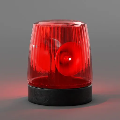 Detailed 3D modeled red signal beacon for navigation and emergency response, compatible with Blender.