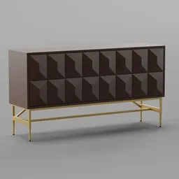 Geometric Walnut Sideboard
