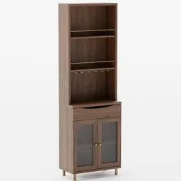 Bar Cabinet Dark Walnut