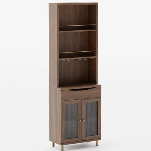 Bar Cabinet Dark Walnut