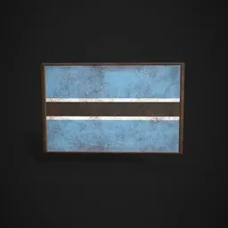 Botswana Flag Picture Frame
