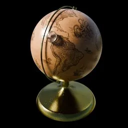 Fictional Old Globe With A Lense