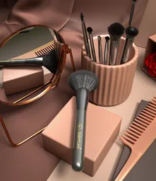 Cosmetics presentation makeup brushes
