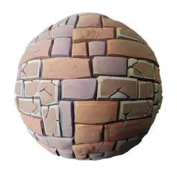 High-quality PBR stylized stone texture for 3D Blender materials in 2K, ideal for cartoonish game assets and animation textures.