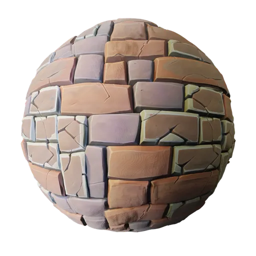 High-quality PBR stylized stone texture for 3D Blender materials in 2K, ideal for cartoonish game assets and animation textures.