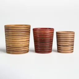 Striped Ceramic Cups Set