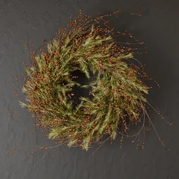 Wreath with chrome flower