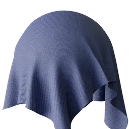 High-quality 2K PBR blue fabric texture for 3D artists, compatible with Blender and other 3D software.