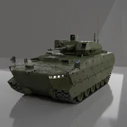 Highly detailed 3D Blender model of Polish IFV with tracks, suitable for military simulations and rendering.