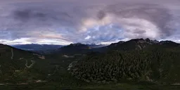 Aerial Cloudy Sunset Mountain