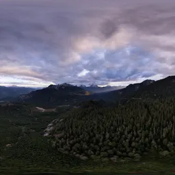 Aerial Cloudy Sunset Mountain