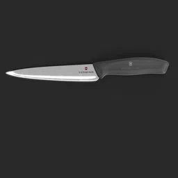 Realistic Blender 3D model of a kitchen knife with detailed handle and blade textures.